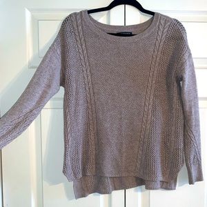 American Eagle Light Brown Knit Sweater with Side Slits